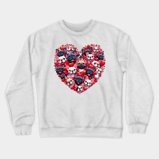 Funny French Bulldog Valentines Day Frenchie Heart Dog Owner Crewneck Sweatshirt